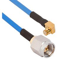 Amphenol SV Microwave FRSMP-085-MSSMA-060 RF Cable Assemblies SMP R/A F  SMA Straight M 6"Cable