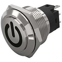 EAO 82-6161.1000.B002 Anti-Vandal 19 mm, Pushbutton, Stainless steel, flush/flush, Screwterminal, Momentary, Silver Contacts