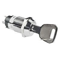 NKK Switches CKL12BFW01-008 Keylock Switches 19MM ON-ON RMVE 1POS FLAT KEY#008 3A LUG