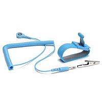 Desco S1015-06 Adjustable Wrist Band ADJUSTABLE WRIST SRAP BLUE, WITH 6' COIL CORD, 4MM SNAP