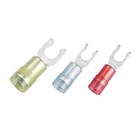 KS Terminals LSNYDS2-5 Locking Spade Nylon, Double Crimp Locking Spade, 16-14 AWG, #10