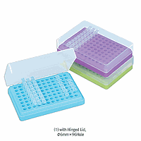 SciLab SL.Rac3076 PCR Tube Rack, PP, Φ6 mm×96 holes, 129×88×h30 mm, Green, with Separable Lid