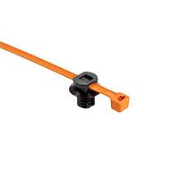 HellermannTyton 156-04031 Cable Mounting & Accessories 2-Pc Cable Tie/Fir Tree Mount, 15.0"L, 0.35" Mounting Hole, 120lb, PA66HIRHS/PA66HIRHSUV, OG/BK, 2000/pkg
