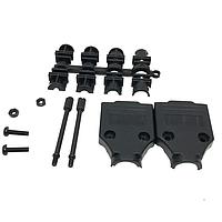 NorComp 970-009-010R011 Strain Relief Backshell 9P TOP ENTRY PLASTIC BLACK