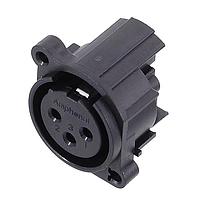 Amphenol Audio AC3FAHL-AU-PRE Connectors 3 Pole XLR Female Chassis Mount A Type Gold Contacts Black Finish Horizontal PCB