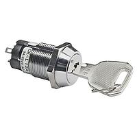 NKK Switches CKL12AFW01-006 Keylock Switches 19MM ON-ON FLAT KEY #006 RMVBLE 2 POS 3A