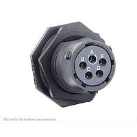 Eaton Souriau-Sunbank UTSX714E5S Receptacles Jam nut receptacle, without backshell, with 5 female solder contacts, IP68/69K in unmated conditions