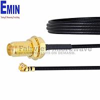 Fairview  FMCA1002 SMA Female Bulkhead to UMCX 2.5 Plug Cable 1.37mm Coax and RoHS Compliant