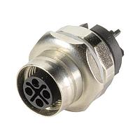 HARTING 21033092431 Connectors M12 S-code 3+PE pin female shielded straight pcb mount THR front mount