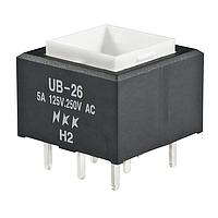 NKK Switches UB26SKW036F Pushbutton Switches SQ DPDT ON-ON GREEN LED PC BODY ONLY 6A