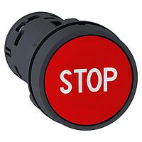 SCHNEIDER XB7NA4534 Flush PB SPRING Rtn RED NO+NC WHT "STOP"