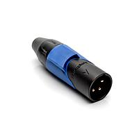 Amphenol Audio AX3MB6M-AU Cable Connectors 3P PIN M PLUG BLKGLD W BLU MRK SLV