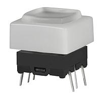 NKK Switches JB15LPF-BB Tactile Switches OFF-(ON) PC MNT GRN LED WHT BUTN & FRAME
