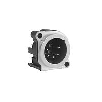 Amphenol Audio AC5MBV-AU-PRE XLR Connectors 5 Pole XLR M Chassis Receptacle BType Nickel Finish Gold Plate Contact Vert PCB