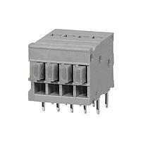 Same Sky (formerly CUI Devices) TBL009-254-04GY-2GY Fixed Terminal Blocks Terminal block, screwless, 2.54, Horizontal, 4, Gray w Gray Button