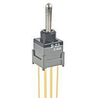 NKK Switches B23AW Process Sealed Subminiature Antistatic Toggles ON-OFF-ON .394 BAT EXTENDED PC .4VA