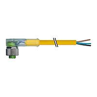 Murrelektronik 7000-12381-0131000 Connectors M12 FEMALE 90 LED, PVC 3X0.34 YELLOW, UL/CSA 10m