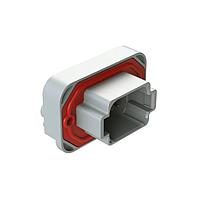 Amphenol SINE Systems AT13-08PA-BM02 Connectors RA Flng Mnt PCB Rcpt 8POS Gry Gld Cont A