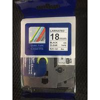 BROTHER KZE-141 Label (Black on Clear Tape)