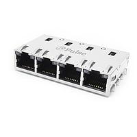 Pulse Electronics JT8-4000HL Modular 1X4, RJ45, 10GD, 5CH LED, Tab Up