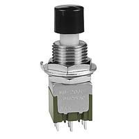 NKK Switches MB2061SB1W01-CA Sealed ON(ON)12MM BSHG SLDR .394 BLACK CAP 6A