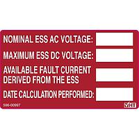 HellermannTyton 596-01005 Labels Solar Label, Printable, ENERGY STORAGE SYSTEM RATING LABEL, 3.75" X 2.12", PET, Red, 10/pkg