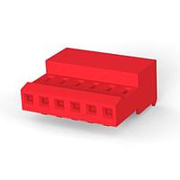AMP Connectors - TE Connectivity 3-640440-6 Receptacle Housing 6P 22AWG TIN CLSD W/O TAB W/RED STRIPE