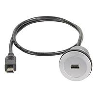 HARTING 09454521908 USB Cables / IEEE 1394 Cables har-port USB 2.0 MiniB coupler with cable, 0.5m - silver version