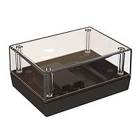 Serpac 132C9V,BK Plastic Clear Top Desktop Enclosure w/ 9V Battery Compartment, 4.38x3.25x2.00in.