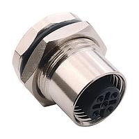 NorComp 859-008-20SR004 Connectors IP67 Female M12 Panel Mount 8 Position Straight Solder Cup