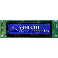 Matrix Orbital LK202-25-WB-V LCD Character Display Modules 20x2 Wht Txt Blu B/G Ext. Volt 25 key