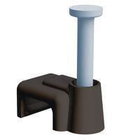 Essentra Components 22NCC0450F Cable Clamp, Nail-In Nail In Cable Clip,Single, Flat, .217x.217 Inside