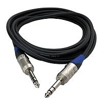 Io Audio Technologies IO-BP176050-M3MBL Audio Patch Cord Balanced Patch Cable Assembly, 1/4"TRS to 1/4"TRS, Blue Connector, Stereo, 50'