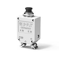 E-T-A Circuit Breakers 482-G111-K1M1-A1S0-1A Circuit Breakers Single pole compact high performance thermal circuit breaker with tease-free, trip-free, snap action mechanism and push/pull on/off manual actuation (M-type TO CBE to EN 60934). An indicator band on the push button clearly shows the tripped/off posit