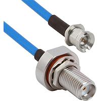 Amphenol SV Microwave FBSMA-085-MBSMP-060 RF Cable Assemblies SMA BKHD F  SMP M BKHD 6"Cable