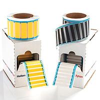 HellermannTyton 553-50225 Heat Shrink ShrinkTrak Labels, 1-Sided, Unslit, Halogen Free, 1.5" (38.1mm), PO-X, Yellow, 150/box