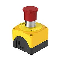 Banner Engineering SSA-EBM-02E Emergency Stop Switches 22 mm Metal E-Stop Button Kit; Kit Includes: 40 mm Actuator on Metal Shaft; Metal Mounting Adapter, 2 NC Contacts; 70 mm x 70 mm x 56 mm Plastic Enclosure, E-Stop Legend