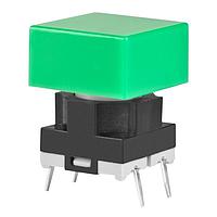 NKK Switches JB15HAP-2F Tactile Switches OFF-(ON) HI OPR FRCE EXT ACT FLAT GRN CAP