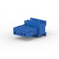 AMP Connectors - TE Connectivity 1-953723-1 Receptacle Housing 4W MQS SK HSG BLUE
