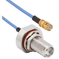 Amphenol SV Microwave FSSMP-047-FBSMA-060 RF Cable Assemblies SMP Straight F SMA BKHD F 6"Cable