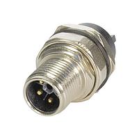 HARTING 21033961533 Straight M12 L-code 4pin (no FE) male straight pcb mount w/ rear mount housing