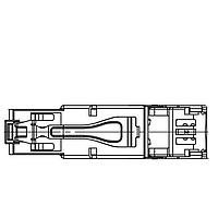 Amphenol Commercial Products DRP10188520012 Connectors Plug, Cat6A, Industrial RJ45,  straight , thermoplastic, 24-27 AWG,  50u"gold , with cover