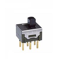 NKK Switches MS23ANG03 Miniature Slides DPDT ON-OFF-ON .150 ACTUATOR PC .4VA
