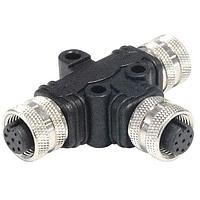 Bulgin PXPPVC12TSFF04AFBBFB T-Adapter M12 A-Coding 4 Pins T Splitter(M12*