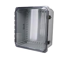 Bud Industries DPH-28713-C NEMA/IP Rated Clear hinged cover IP68 N6P PC Enlc with Adj. panel height (15.2 x 13.2 x 7.7)