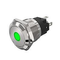 EAO 82-5151.0233 Panel Mount Indicators / Switch Indicators 82-5151.0233.indicator.-.19 mm.stainless steel.flush/flat.point.green.12 V.soldering terminal