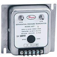 Dwyer 607-7B Differential Pressure Transmitter, 0-25 inH2O, ± 0.25% Accuracy, NIST Certified (Differential, 5 inH₂O, Barbed Fitting, 3/16 in, IP11, NEMA Type 2)
