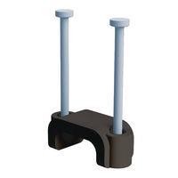 Essentra Components 22NCC1250FB Cable Clamp, Nail-In Nail In Cable Clip,Double, Flat, .315x.492 Inside