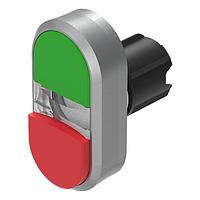 EAO 45-2K31.35T0.000 Switch Actuators Double pushbutton actuator illuminated green-red lenses level with/raised above front ring momentary front metal housing plastic
