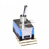 NKK Switches D22042V PCB Mount Miniature Toggles 4PDT ON-NONE-ON .4VA VERTICAL W/BRKT